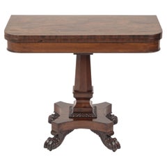 Late Regency / William IV Plum Pudding Mahogany Fold-Over Table, c.1825–1835