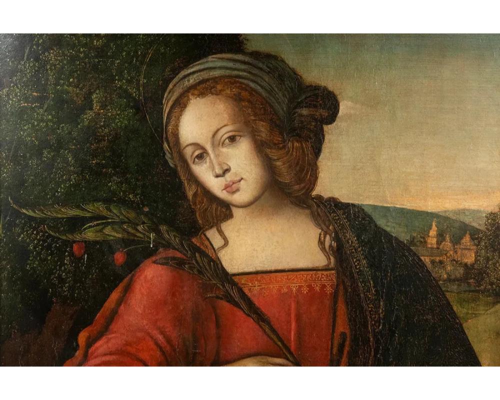 Spätrenaissance-Porträtgemälde der Heiligen Katharina von Alexandria (Italienisch) im Angebot