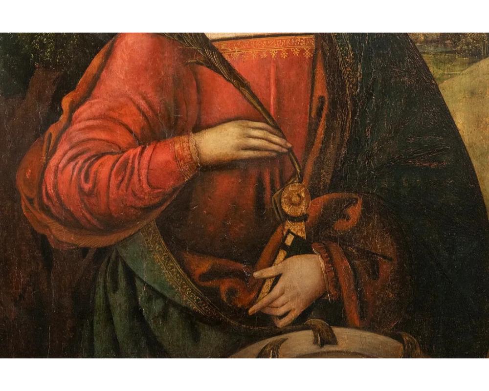Spätrenaissance-Porträtgemälde der Heiligen Katharina von Alexandria im Zustand „Hervorragend“ im Angebot in Long Island City, NY