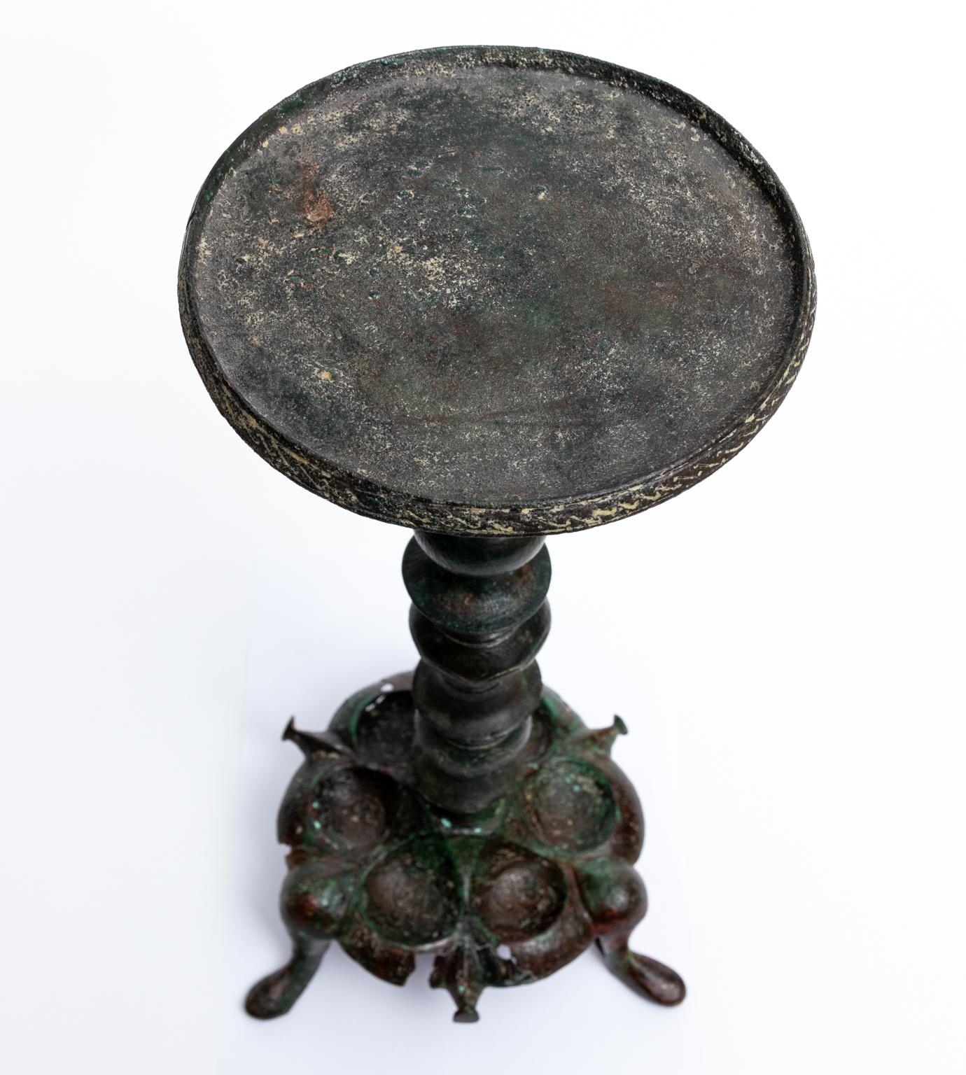 Late Roman Byzantine Bronze Lamp Stand For Sale 5