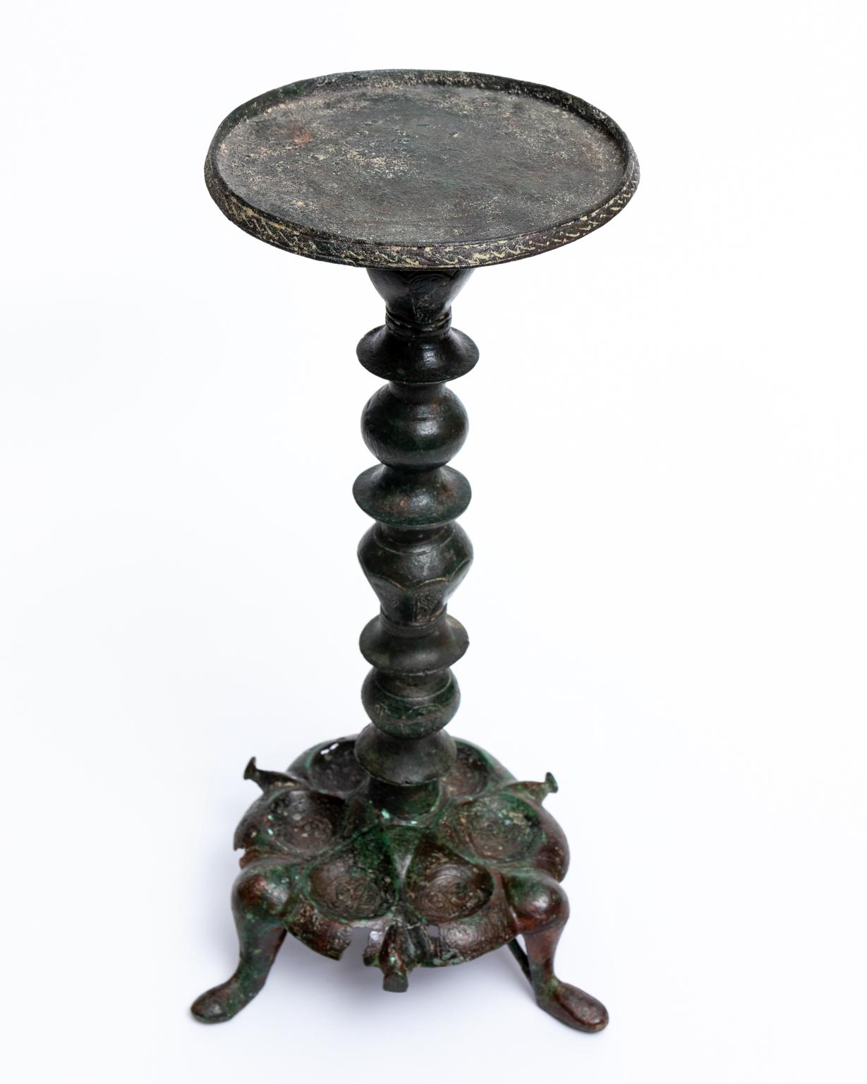 Late Roman Byzantine Bronze Lamp Stand For Sale 4