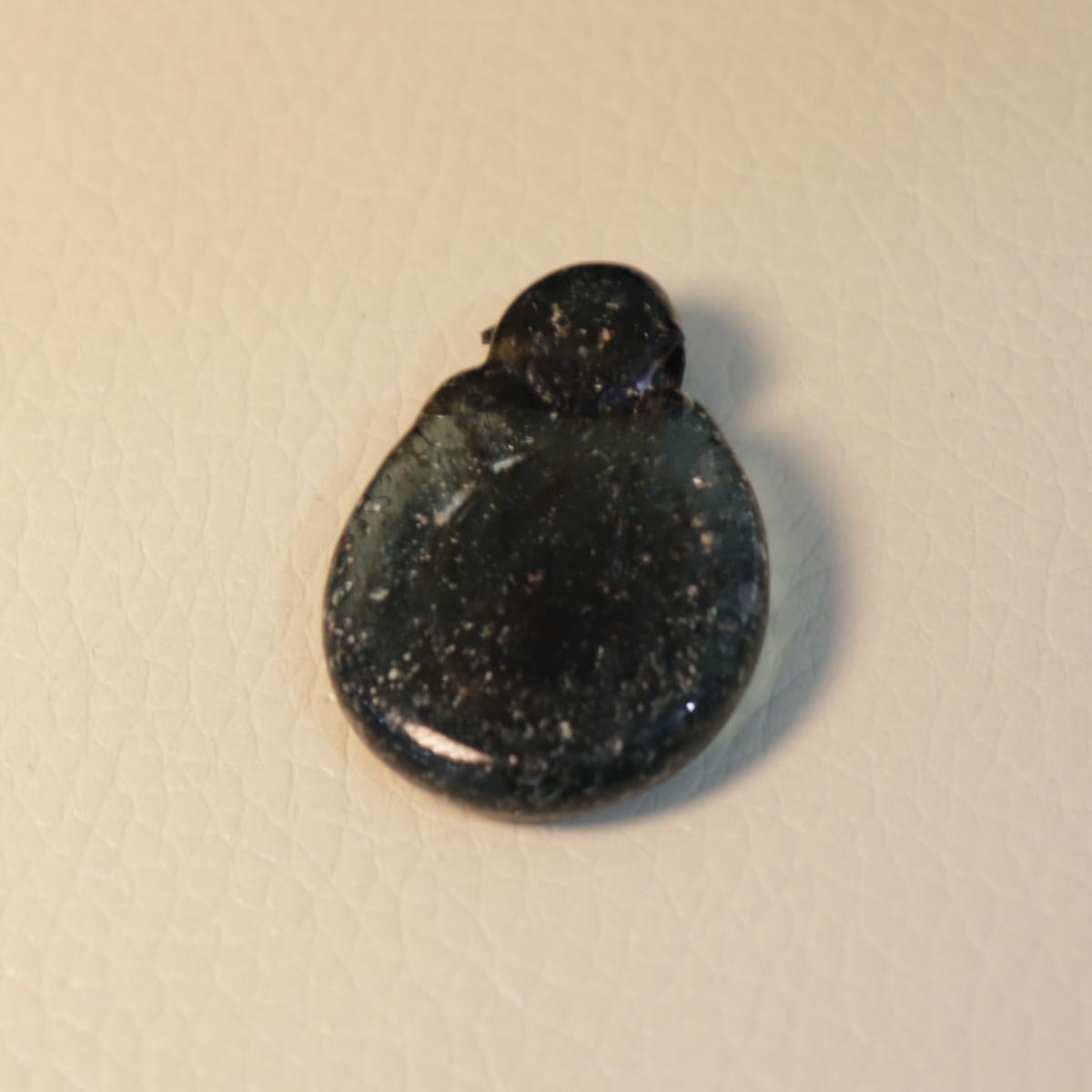 18th Century and Earlier Late Roman/Byzantine Jewish Blue Glass Amulet with Menorah For Sale
