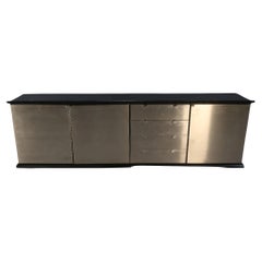 Sideboard in Schwarz und Platin aus den späten Sechzigern