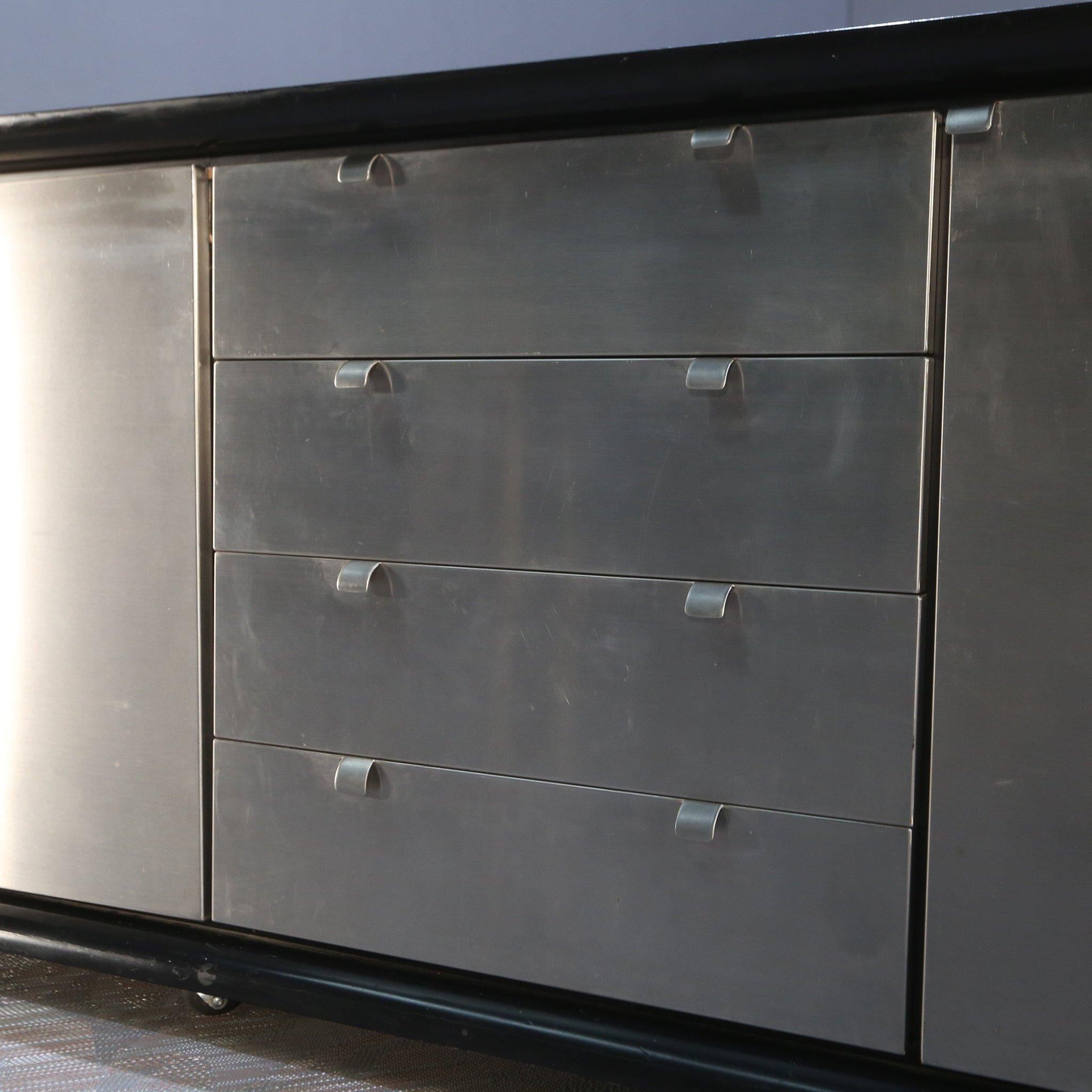 Unknown Late Sixties Black and Platinum Sideboard For Sale