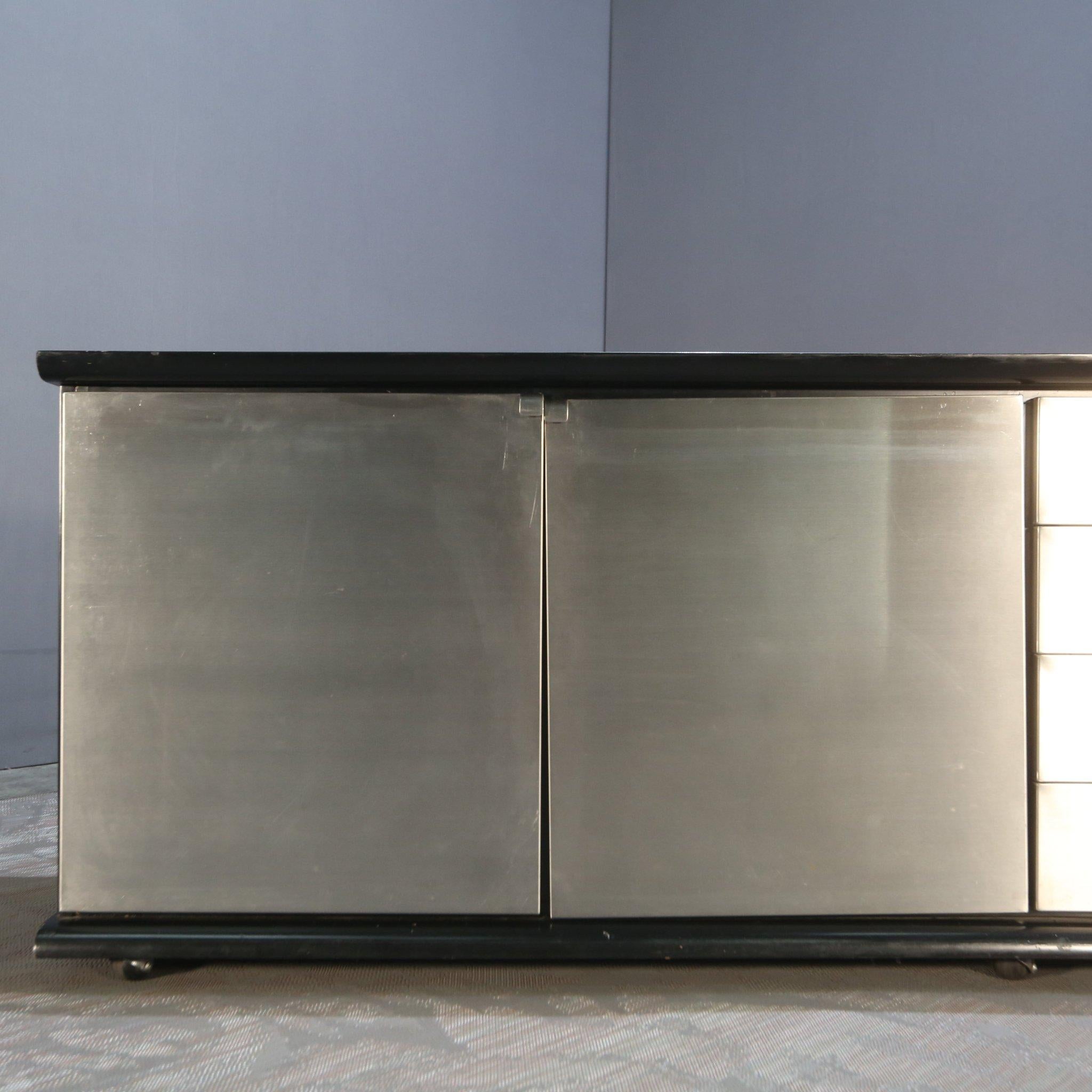 Late Sixties Black and Platinum Sideboard For Sale 1