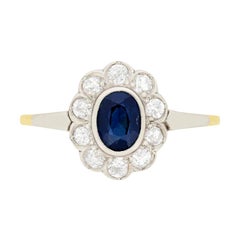 Late Victorian 0.55 Carat Sapphire and Diamond Ring, circa 1900s