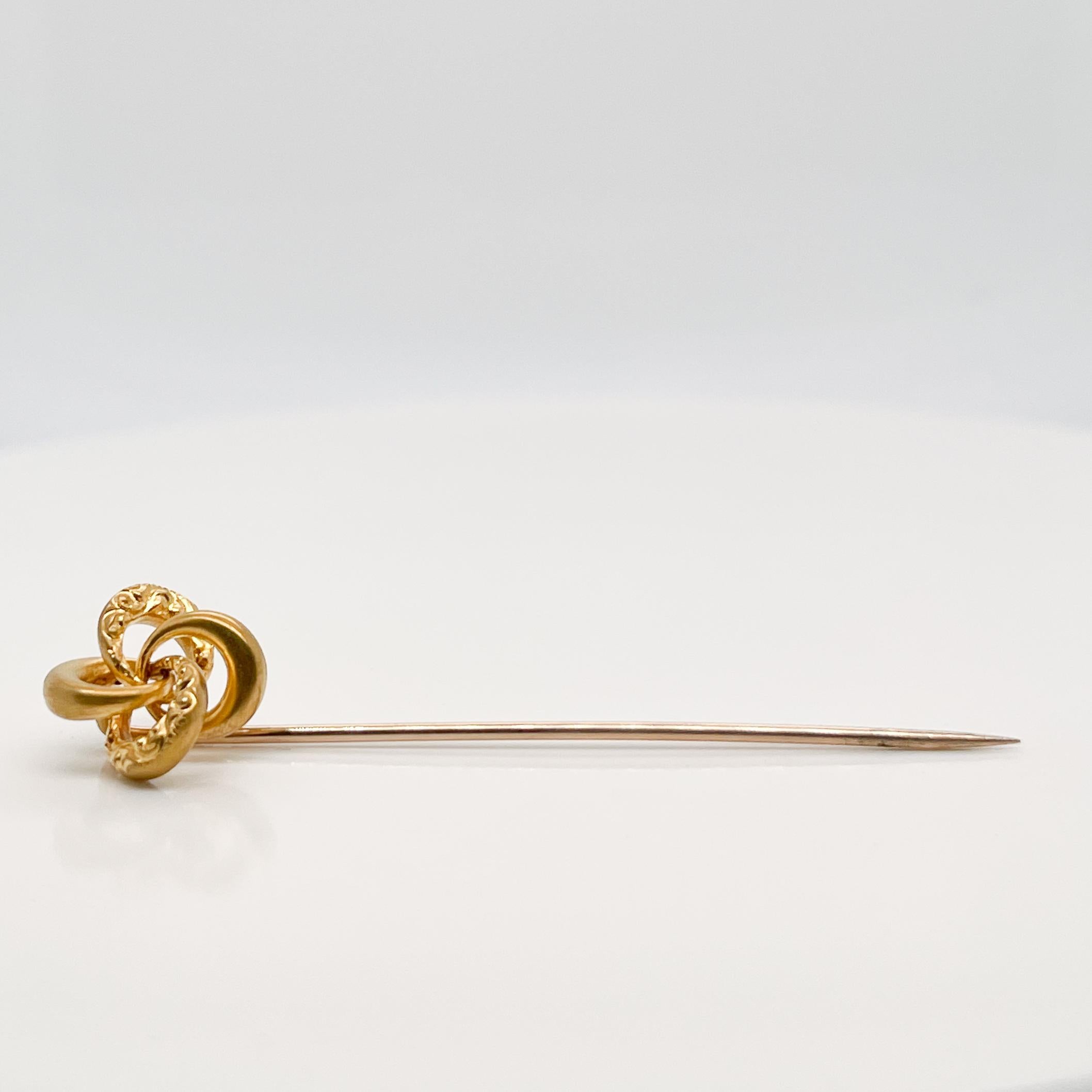 Late Victorian 10 Karat Gold Love Knot Stick Pin 1