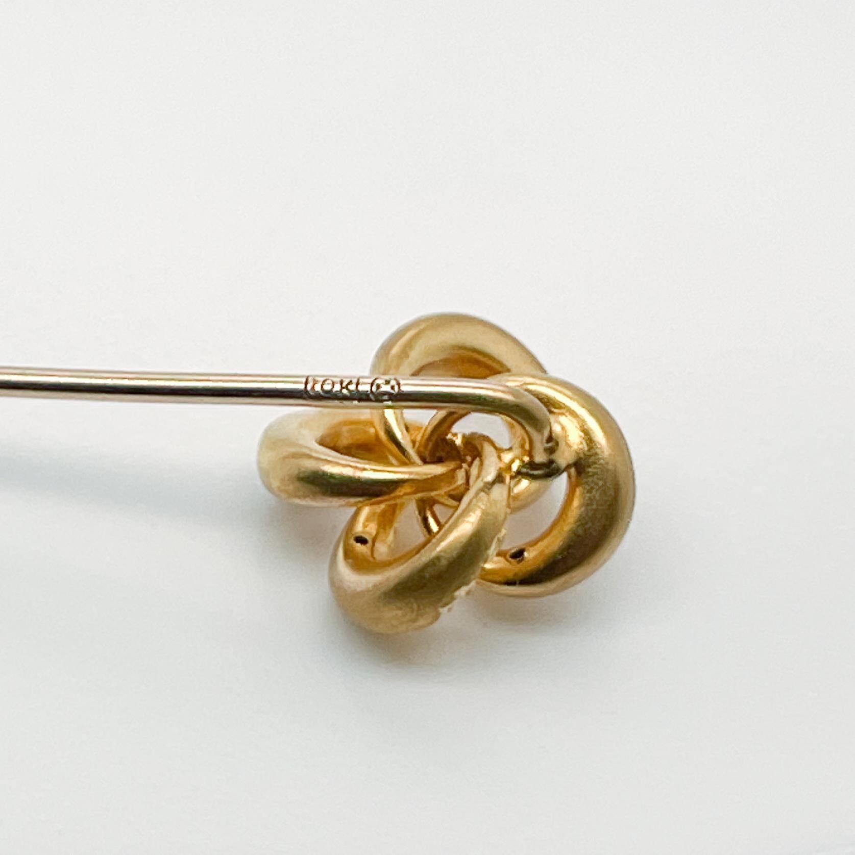 Late Victorian 10 Karat Gold Love Knot Stick Pin 4