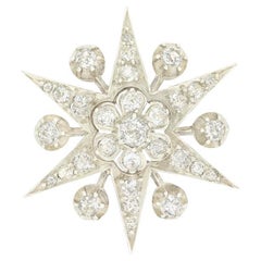 Late Victorian 1.05ct Diamond Star Brooch, c.1880s