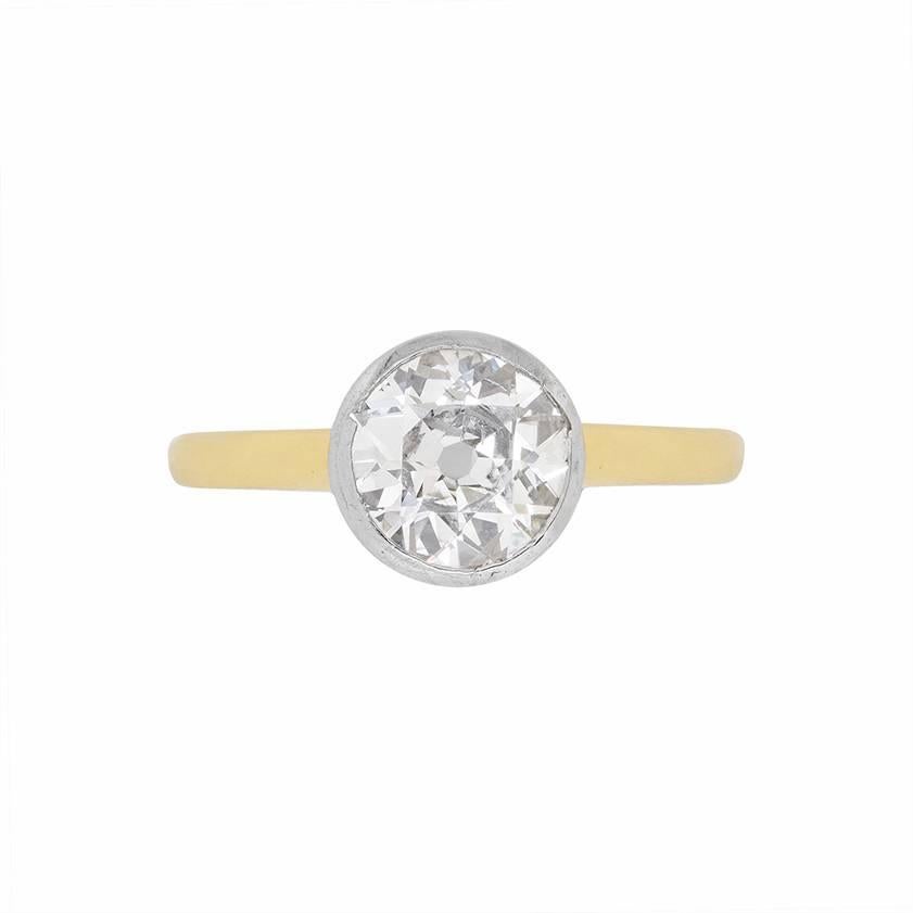 Late Victorian 1.35 Carat Old Cut Diamond Engagement Ring circa 1900s