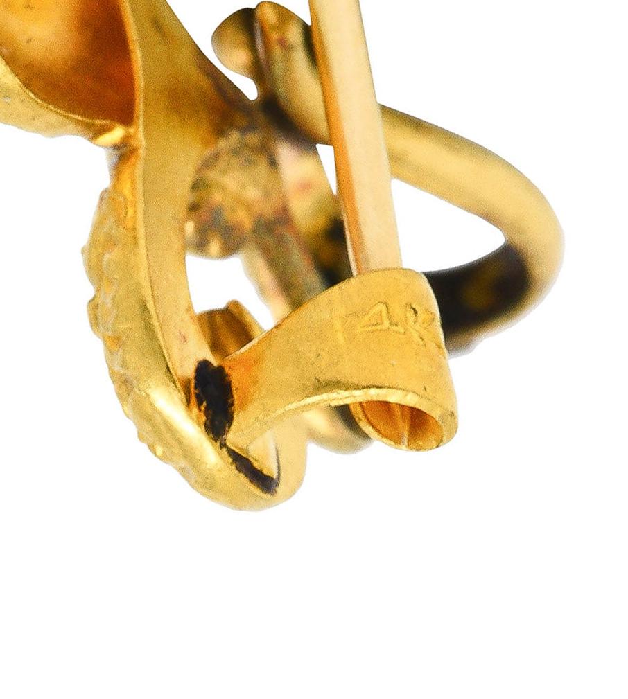 Late Victorian 14 Karat Gold Fleur-De-Lis Pendant Brooch Watch Locket Pin 1