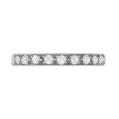 Antique Late Victorian 1.44 Carat Old Cut Diamond Platinum Eternity Ring, circa 1900s