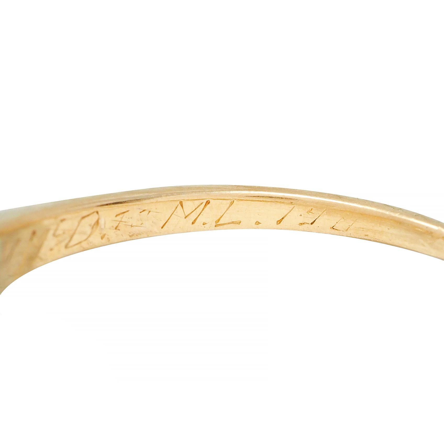 Spätviktorianischer 1,46 CTW Old Mine Diamant Platin 14 Karat Gold Verlobungsring 7