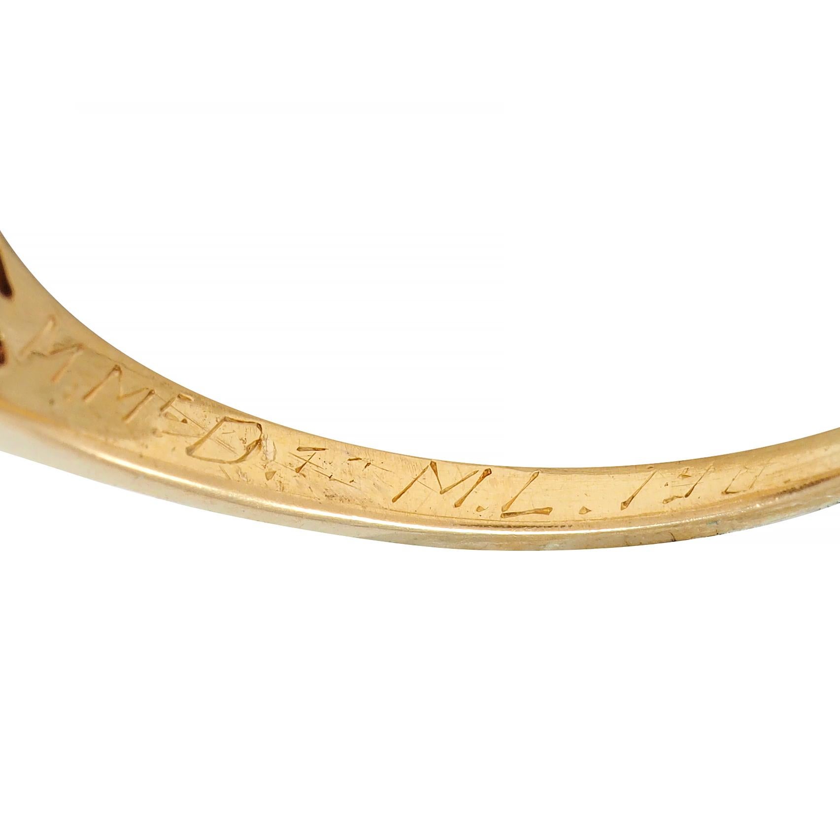 Spätviktorianischer 1,46 CTW Old Mine Diamant Platin 14 Karat Gold Verlobungsring 8