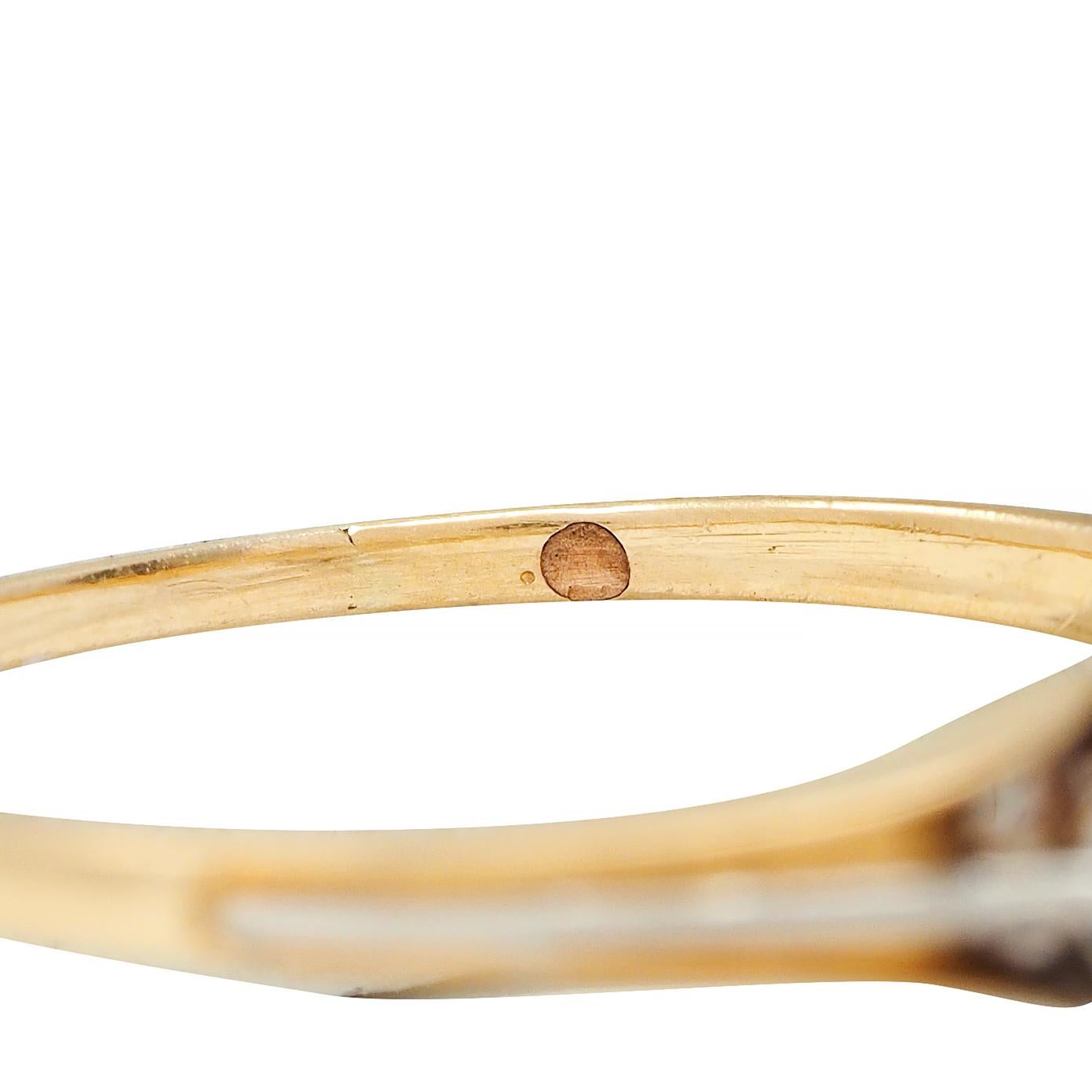 Spätviktorianischer 1,46 CTW Old Mine Diamant Platin 14 Karat Gold Verlobungsring 9
