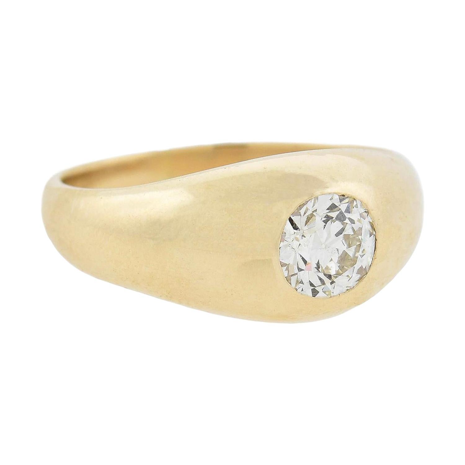 Late Victorian 14kt Bezel Set Diamond Ring 0.80ctw