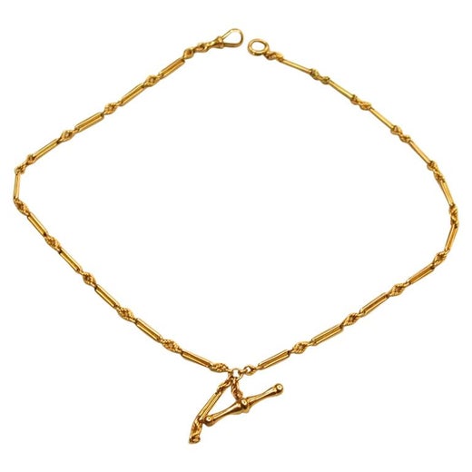 Late Victorian 15 Carat Gold Fancy Link Albert Chain, Dated circa 1895