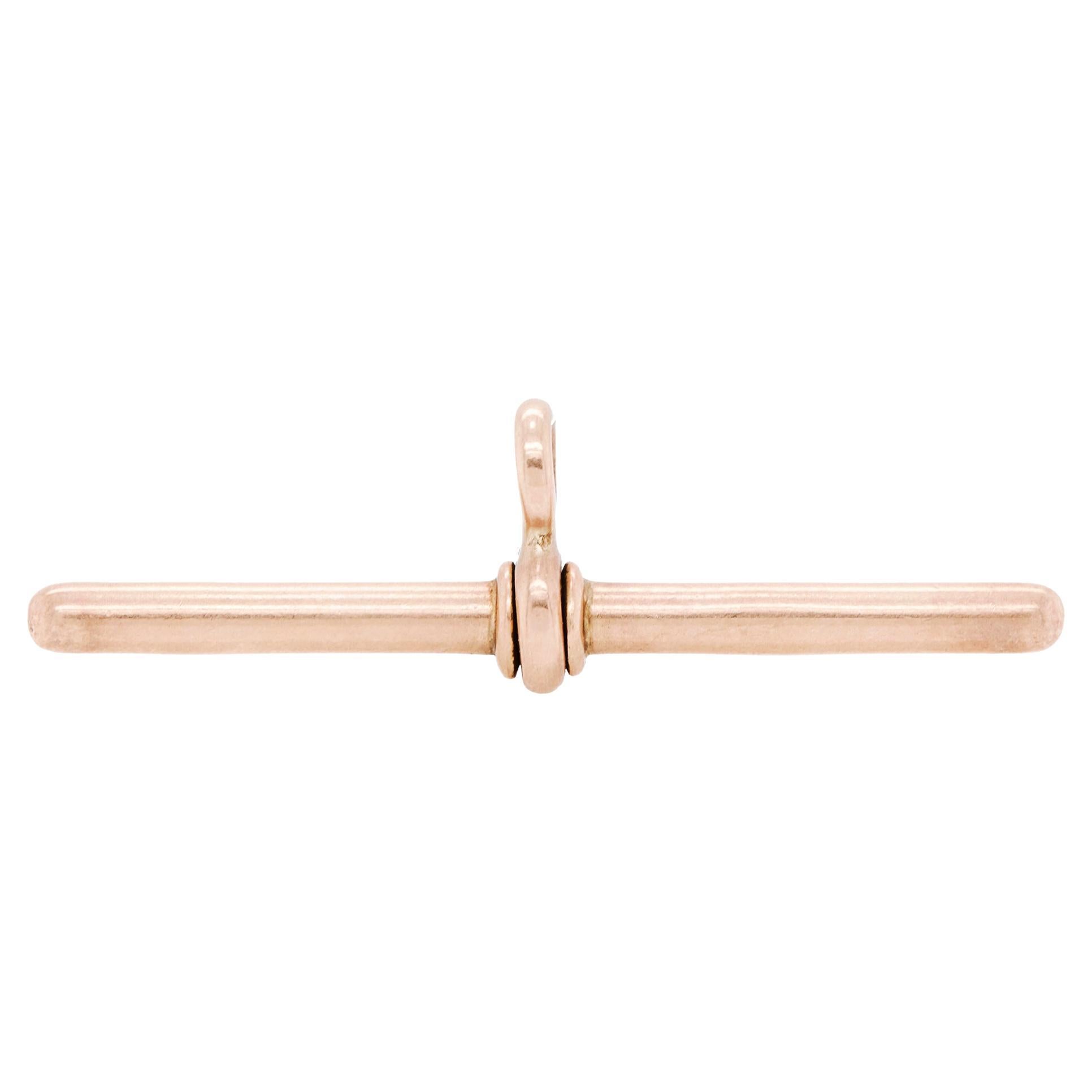 Ciondolo a T tardo vittoriano in oro rosa a 15 carati, Circa 1900 in vendita