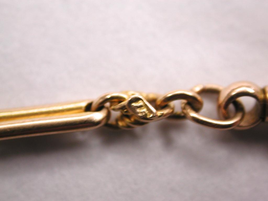 Women's or Men's Late Victorian 15 Carat Gold Fancy Link Albert Chain, Dated circa 1895 For Sale