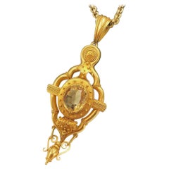 Late Victorian 18 Carat Gold Citrine Pendant