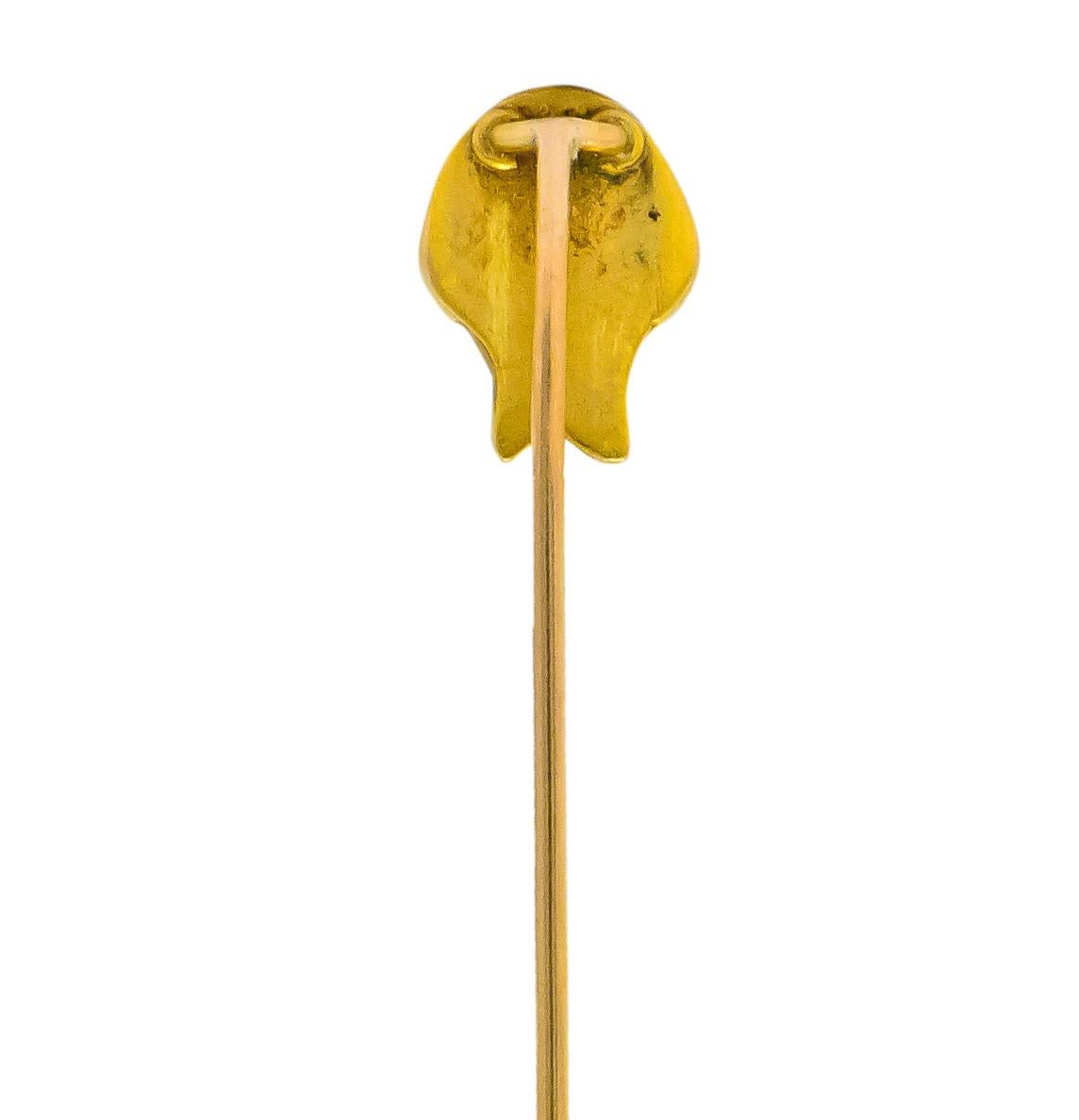 Women's or Men's Late Victorian 18 Karat Gold Bacchus Satyr Stickpin For Sale