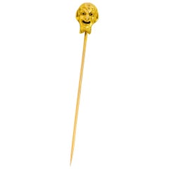 Late Victorian 18 Karat Gold Bacchus Satyr Stickpin