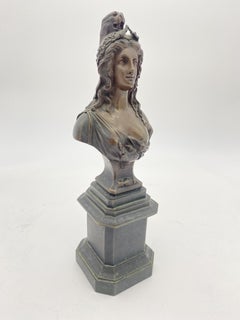 Late Victorian "1870" Semi-Nude Bronze Female Bust