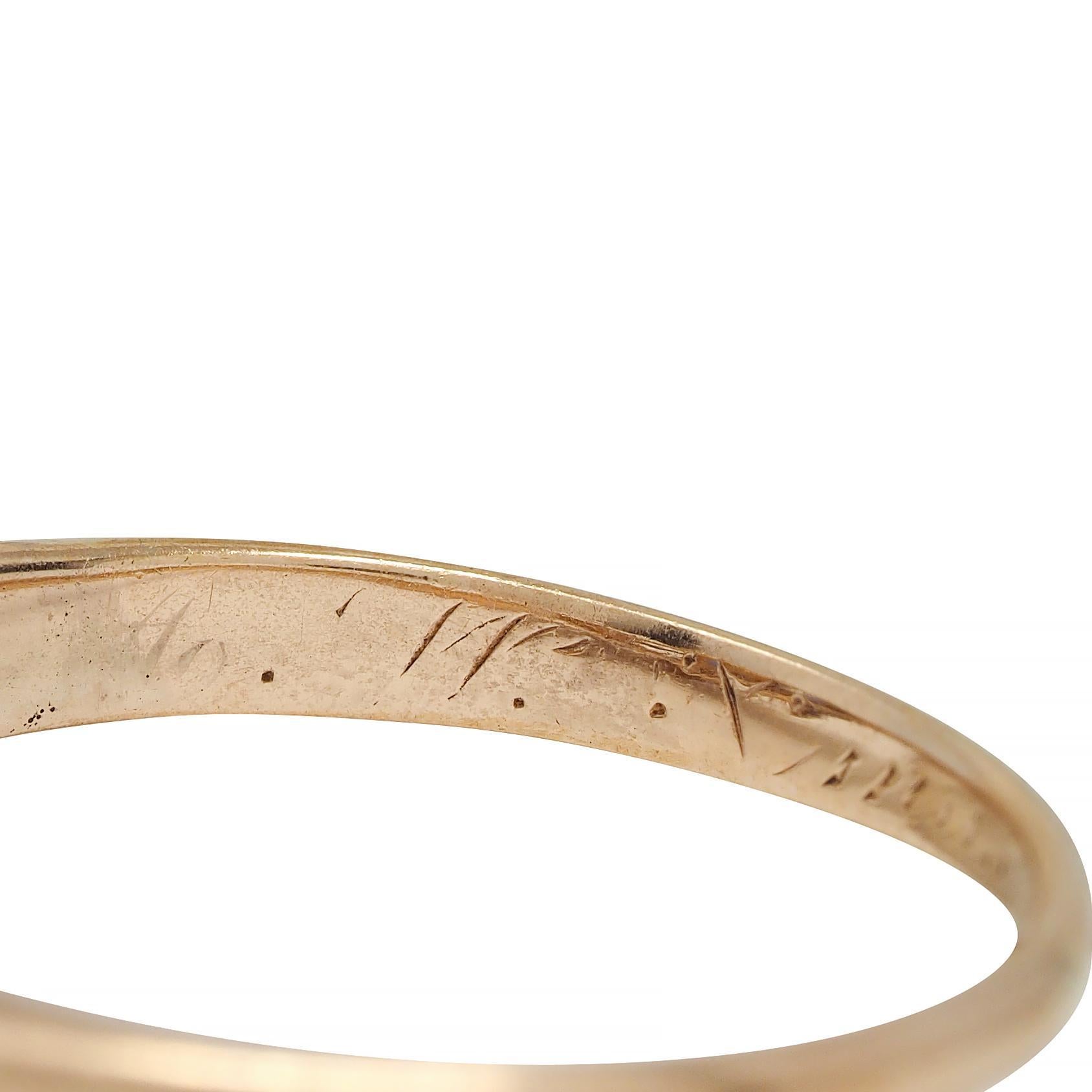Antiker spätviktorianischer 1900 Saphir-Diamant-Ring aus 14 Karat Gold im Angebot 4
