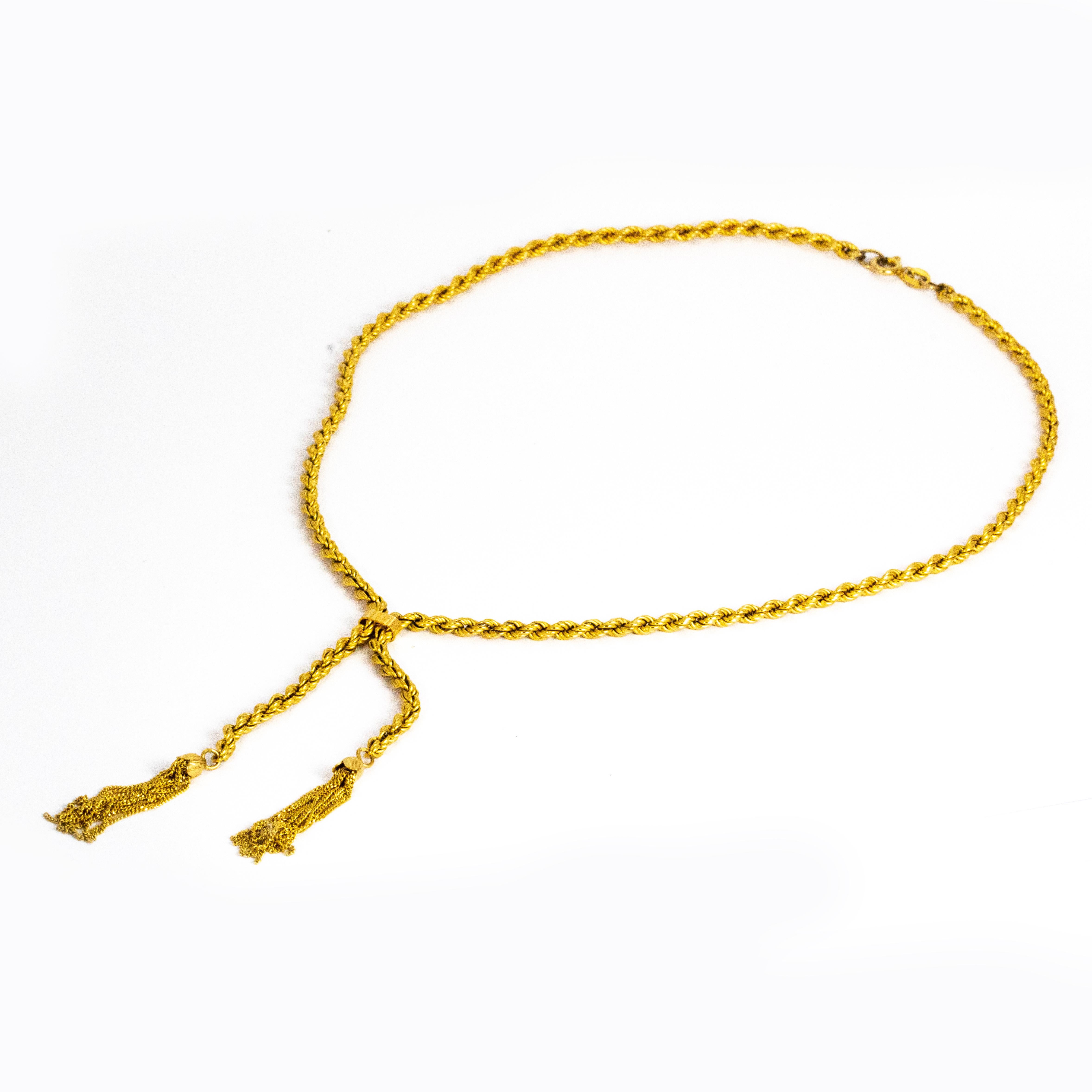 Late Victorian 9 Carat Gold Tassel Necklace 1