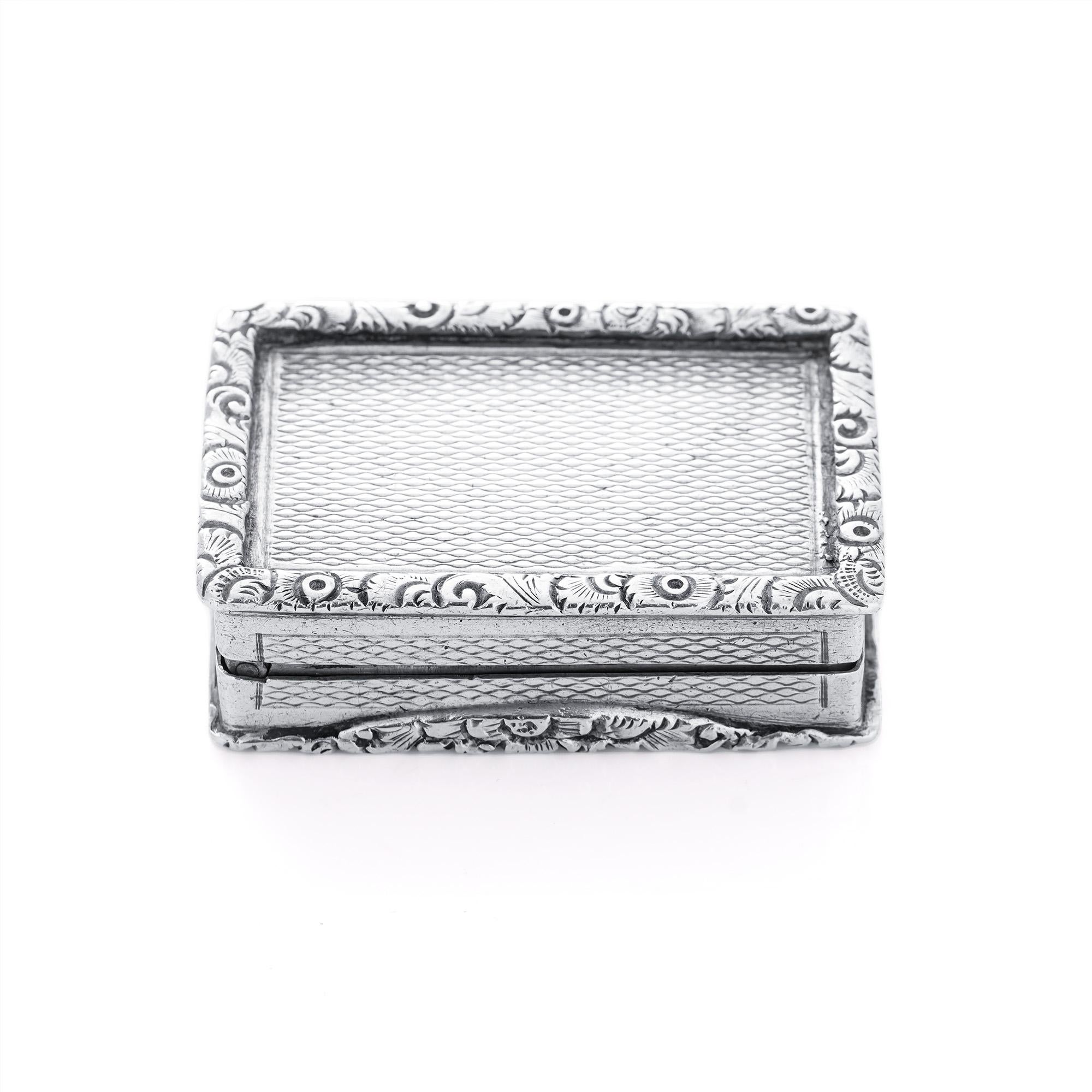 British Late Victorian 925 silver double vinaigrette by George Unite & Sons. 1898 For Sale