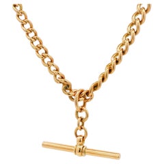 Fob-Kette aus 9-karätigem Gelbgold aus der spätviktorianischen Zeit, um 1890
