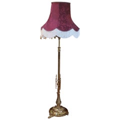 Late Victorian Adam Revival Brass Standard Lamp