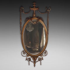 Late Victorian Adam Revival Giltwood Wall Mirror