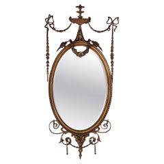 Miroir mural en bois doré de la fin de l'époque victorienne Adams