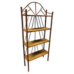Late Victorian Aesthetic Movement Tiger Bamboo & Grass Matt Chippendale Shelf