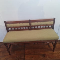 Spätviktorianisches Aesthetic Movement, gepolsterte Bank oder Flursitz