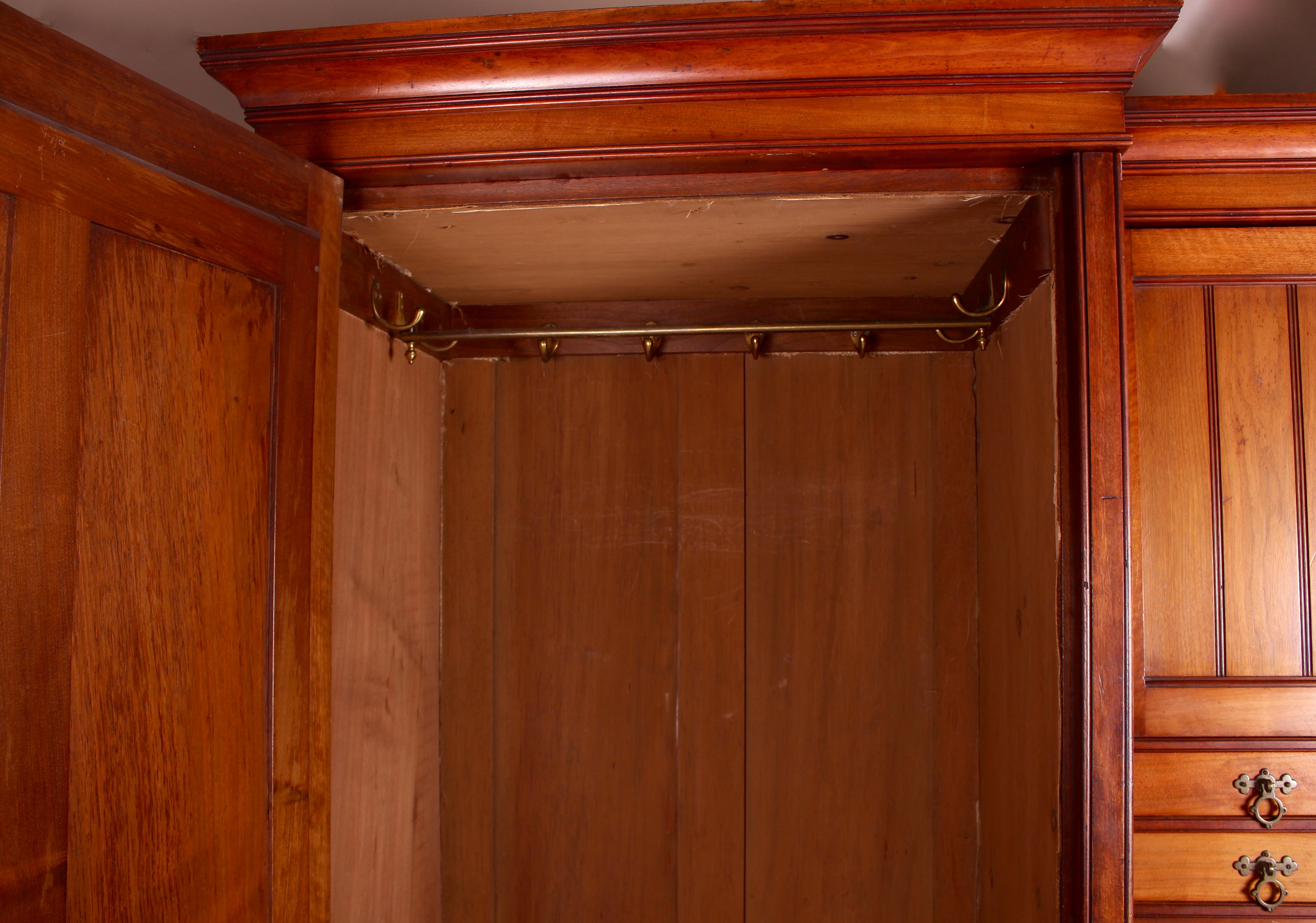 Late Victorian Aesthetic Movement Walnut Wardrobe by W Walker & Sons, London 3