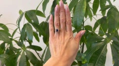 Late Victorian AGL Cambodian Sapphire and Diamond 18k Yellow Gold Cluster Ring