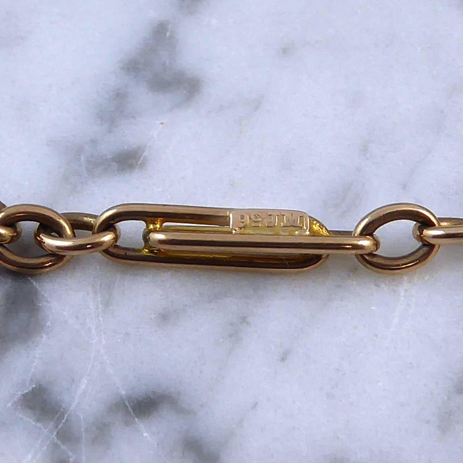 Late Victorian Albert Watch Chain, Trombone Links, circa 1900 2