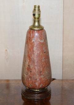 Late Victorian Antique French & Gilt Brass Marble Table Lamp Lovely Form