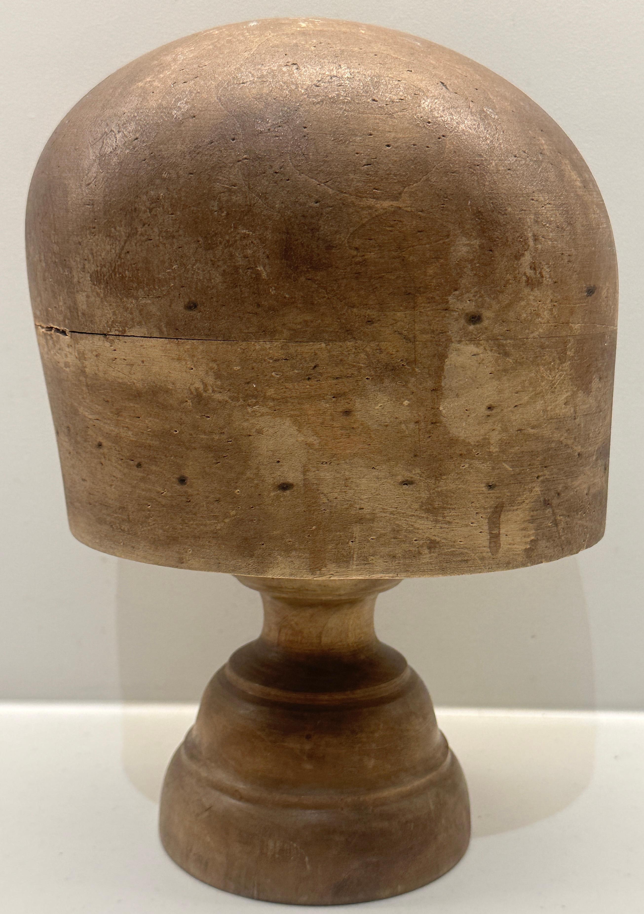 Late Victorian Antique Solid Beech Hat Block Millinery Display Stand 22 1/2 4