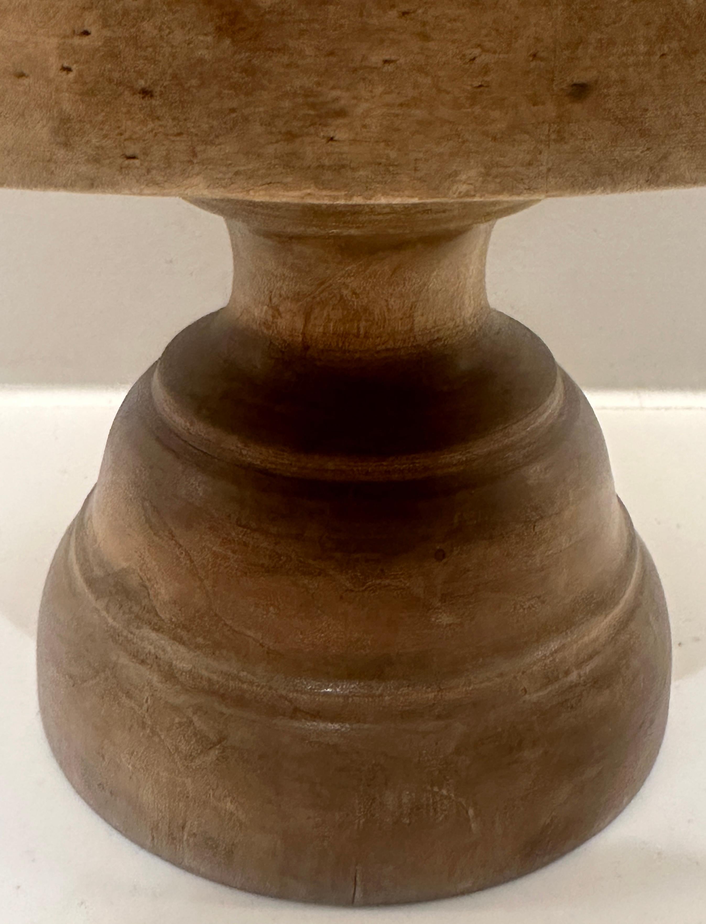 Late Victorian Antique Solid Beech Hat Block Millinery Display Stand 22 1/2 7