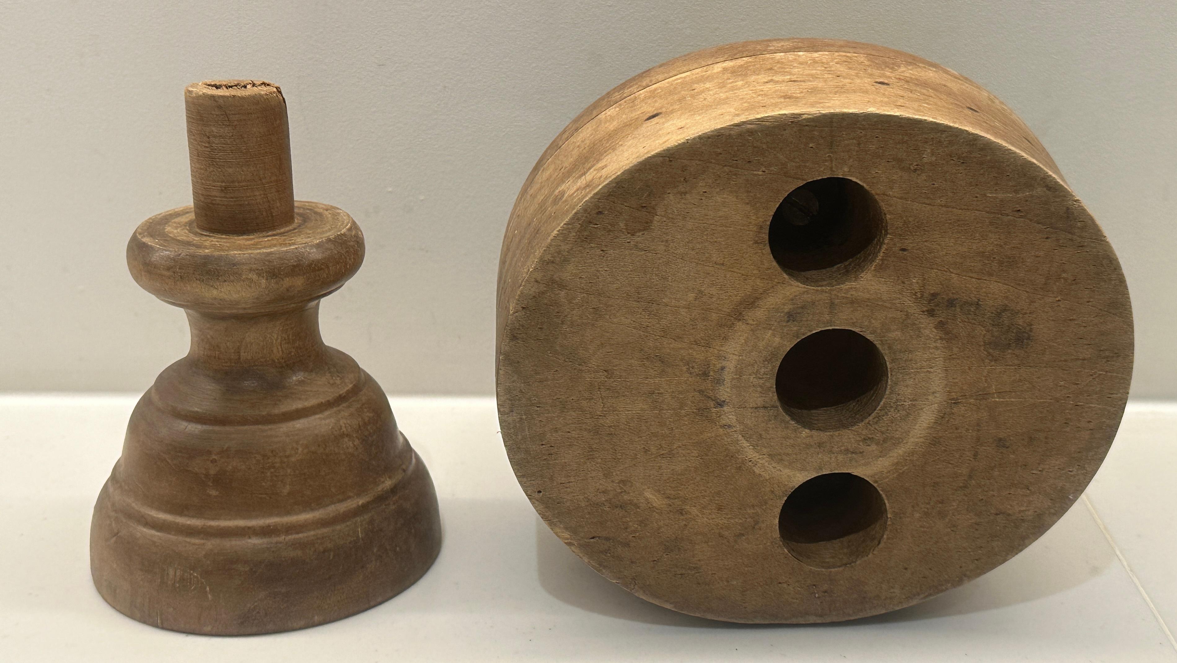 Late Victorian Antique Solid Beech Hat Block Millinery Display Stand 22 1/2 9