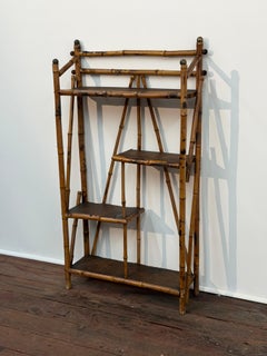 Late Victorian Bamboo and Brass Four Shelf Etagere