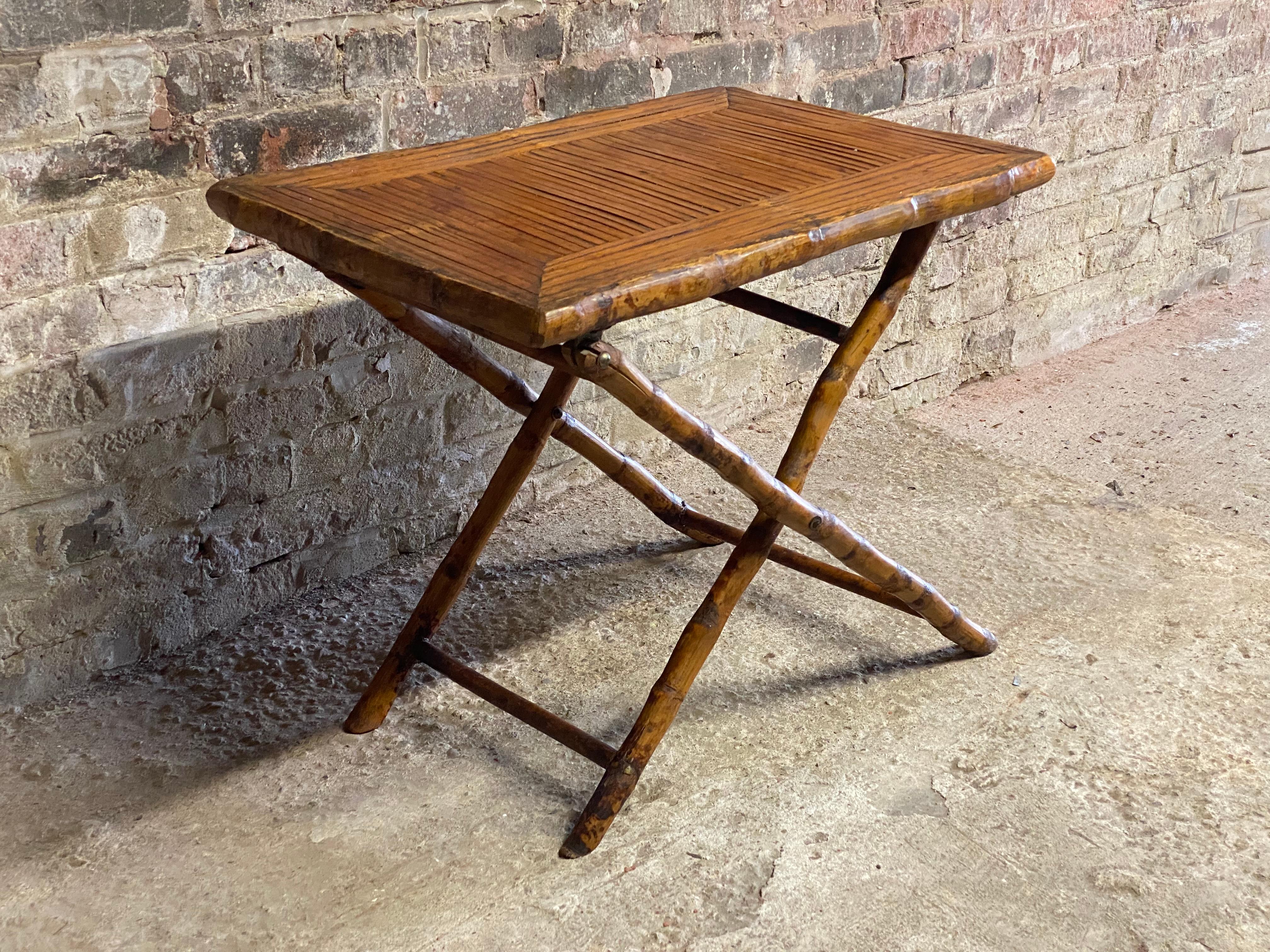 Late Victorian Bamboo Folding Table 8