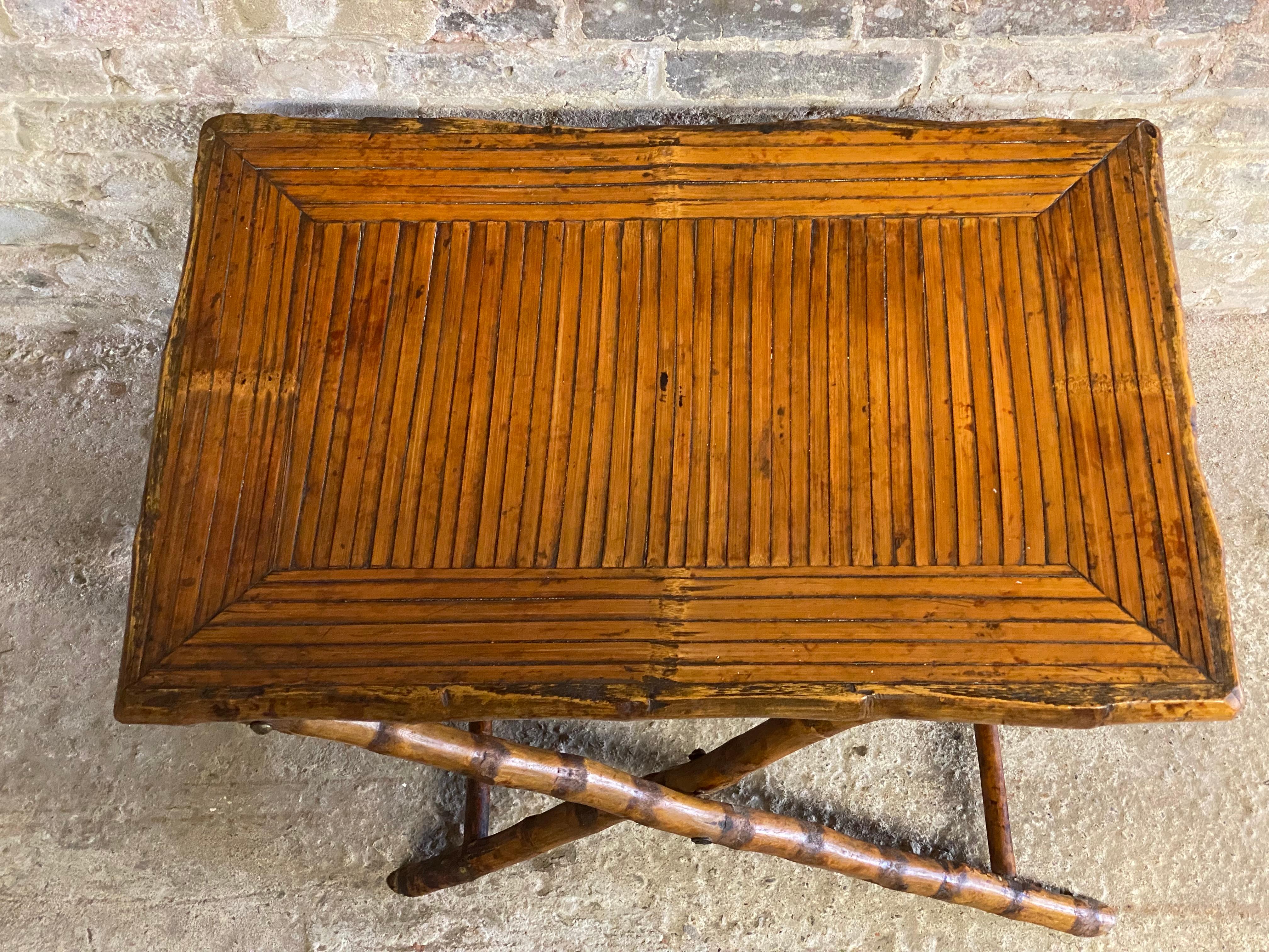 20th Century Late Victorian Bamboo Folding Table