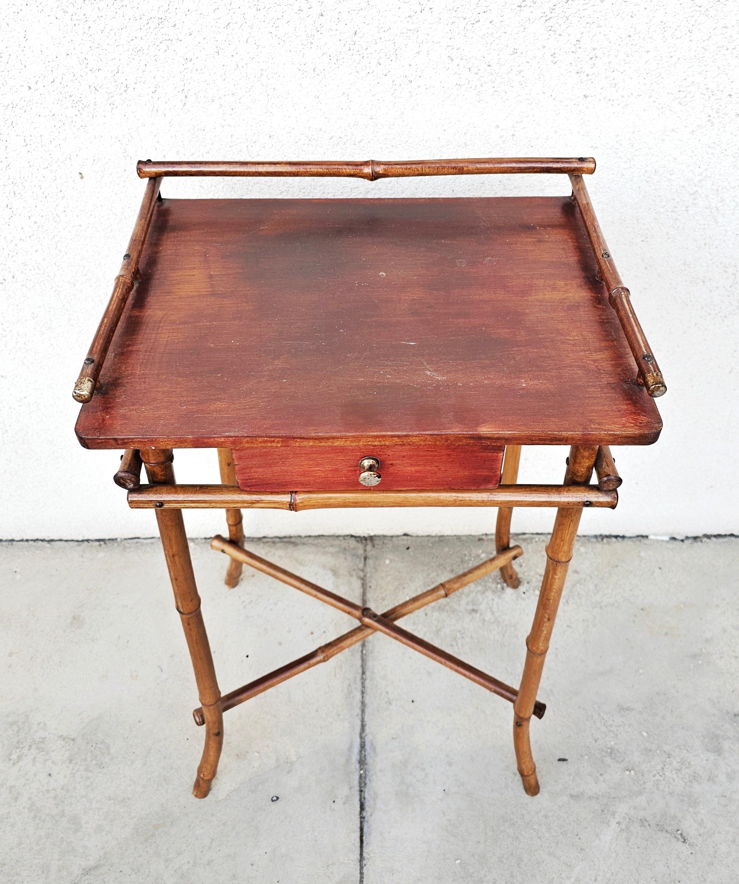 Late Victorian Bamboo Tea Table, England 1890s For Sale 2