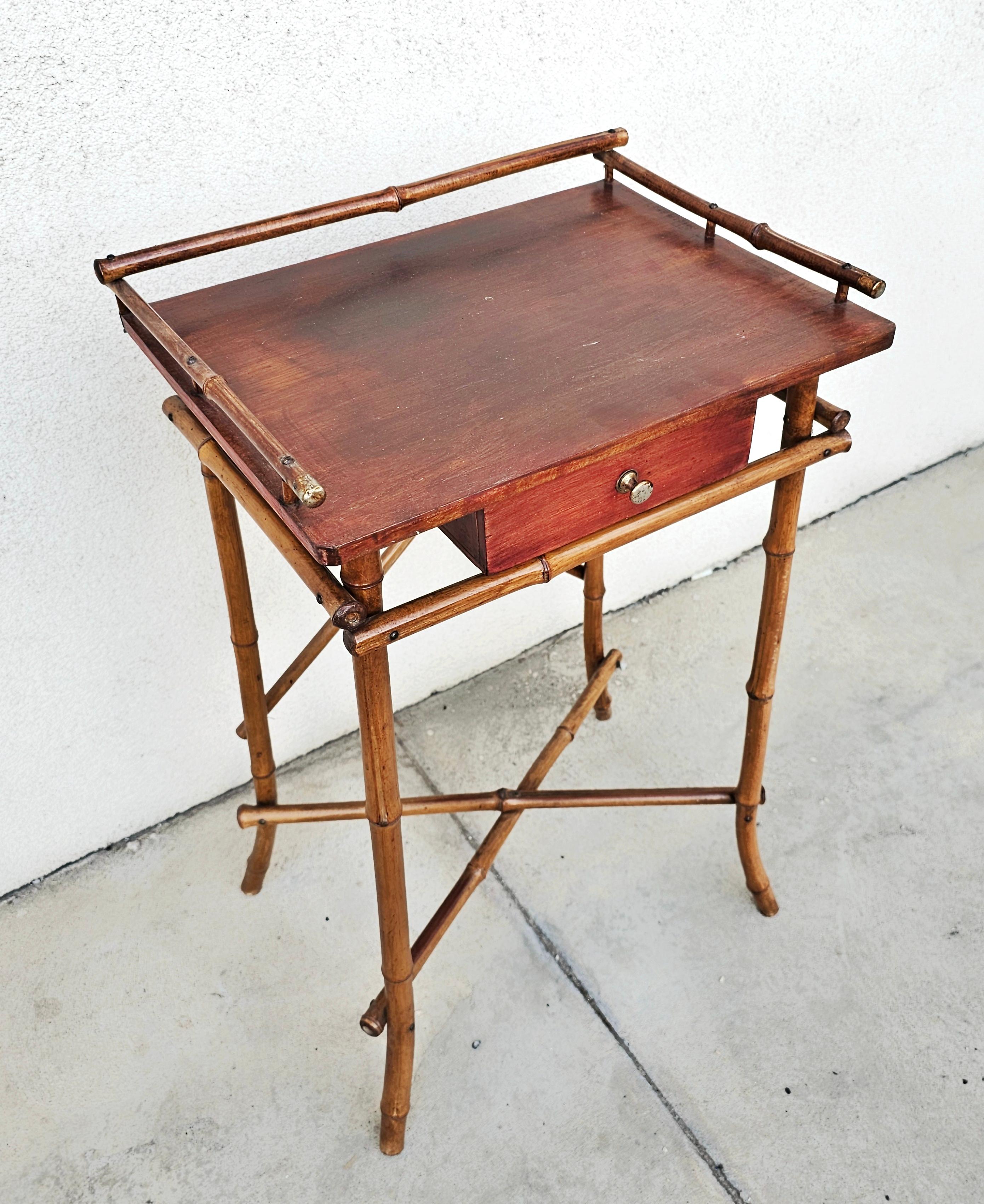 Late Victorian Bamboo Tea Table, England 1890s For Sale 3