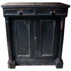 Antique Late Victorian Black Painted Pine Chiffonier, circa 1880