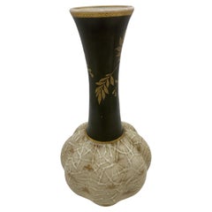 Antique Late Victorian Bohemian Czech Art Uranium Glass Opal Harrach Vase